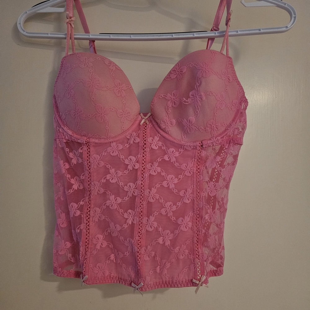 Betsey Johnson Pink Lace Bustier